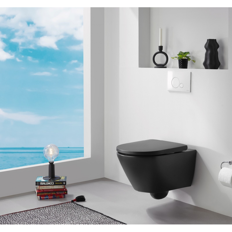 DNeo Toilet wall mounted Rimless with douche and Soft Close Seat