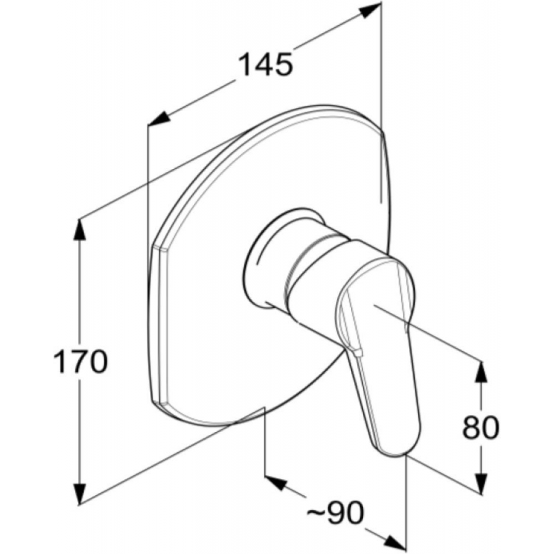 PROJECT Concealed Single Lever Shower Mixer Trim Set Rose Gold KLUDI RAK