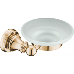Brass soap dish (glass)...