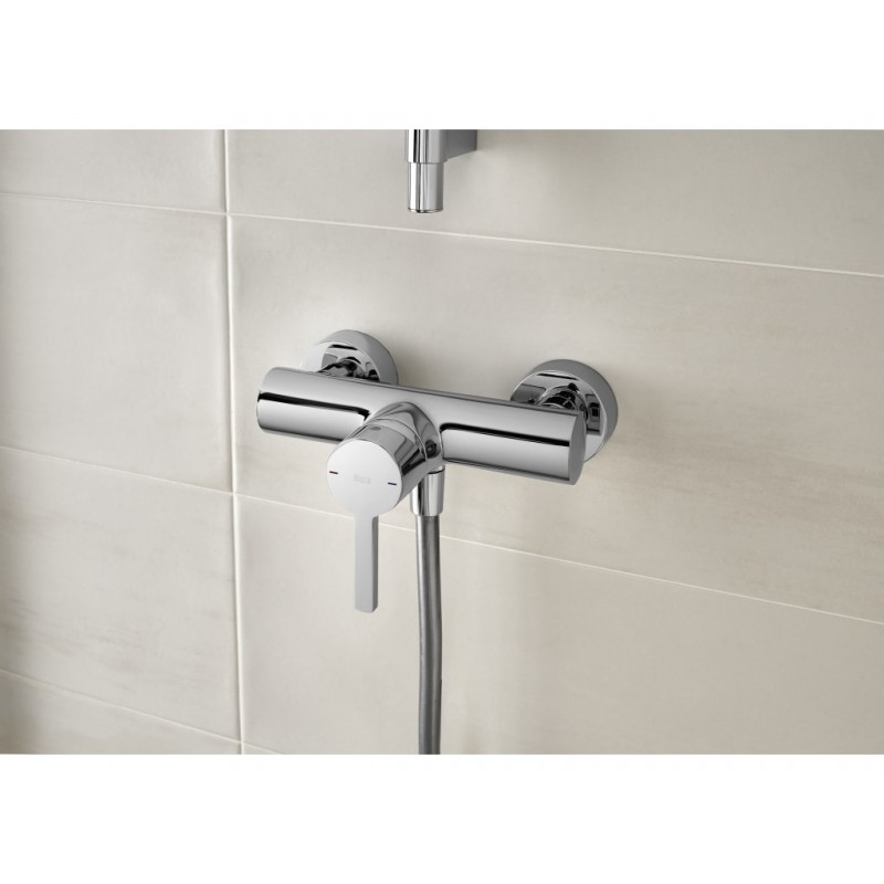 Naia Wall Mounted Single Lever Shower Mixer Chrome Roca