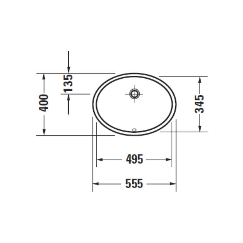 Oval Under Counter Basin Cm Duravit