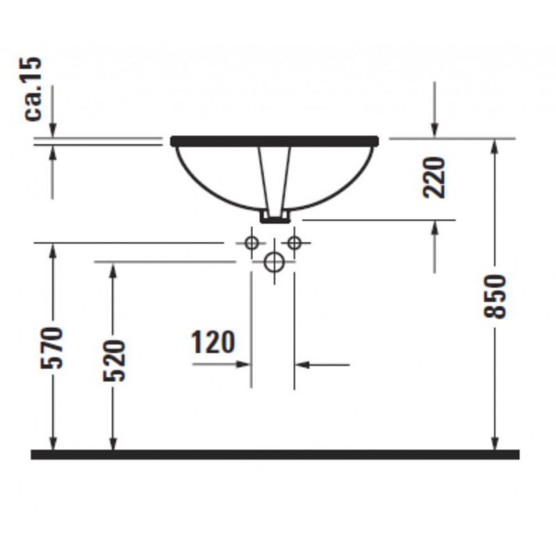 Oval under counter basin 56cm DURAVIT