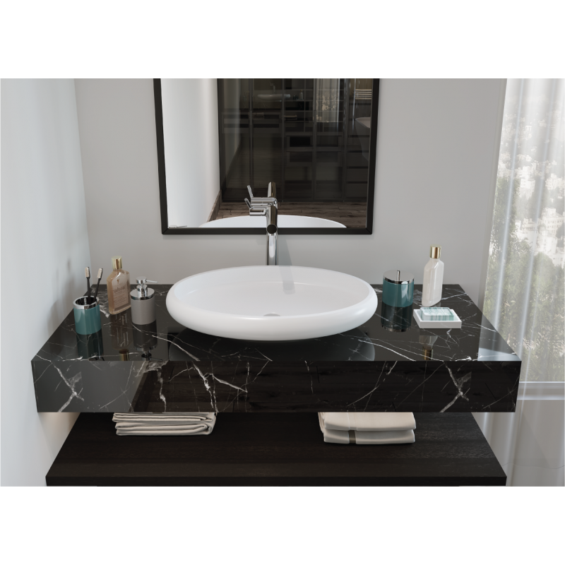 Uovo AboveCounter Basin without Overflow 60X40 cm SANIPURE