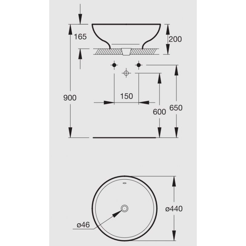 Independent vessel Basin 44 cm IDEAL STANDARD
